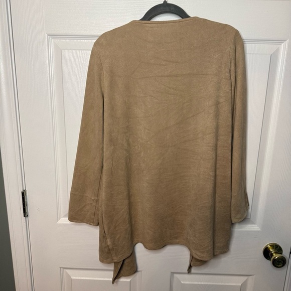 Gretchen Scott Designs Suedette Beige Open Front Women's Cardigan Size XS GUC - Picture 4 of 7